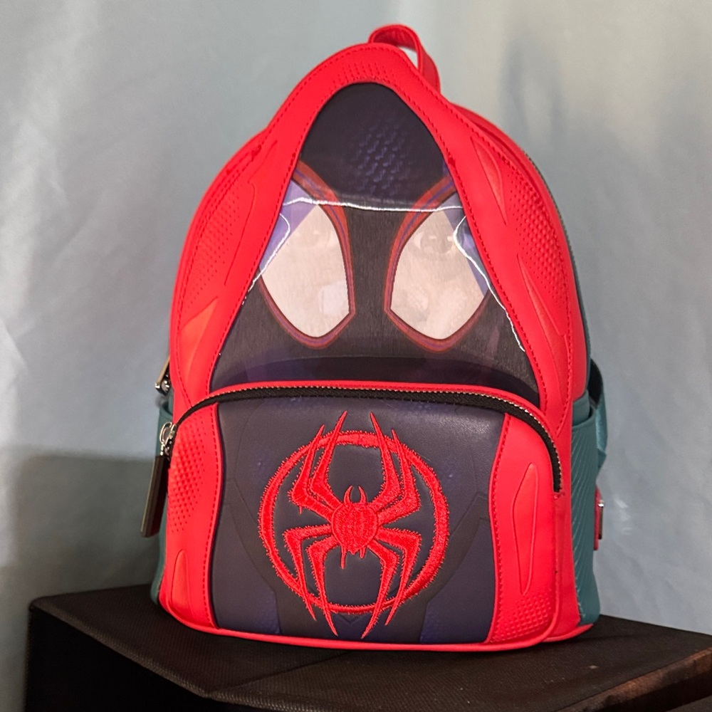 Loungefly Red and Black Spider Emblem Mini Backpack